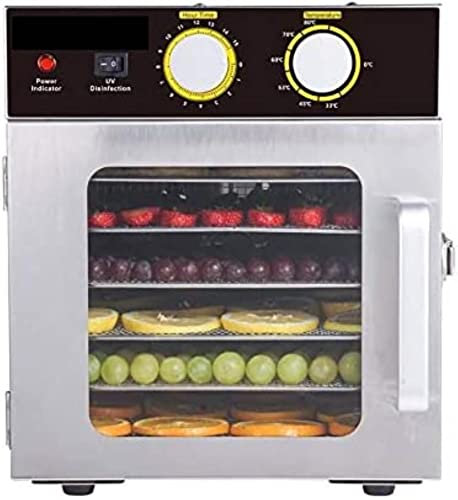 IUBGFTO Disidratatore per Alimenti in Acciaio Inossidabile a 6 Strati/Essiccatore per Frutta e Verdura/Essiccatore per Erbe e Carne per Snack/Essiccatore per Alimenti ed essiccatore per Frutta
