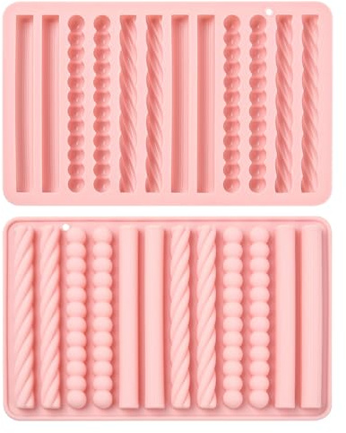 UR URLIFEHALL 2 Pcs Silicone Chocolate Bar Moulds Long Strips Finger Biscuit Moulds for Baking Bread Cake Candy Pudding Butter Making Crafts
