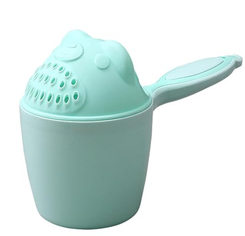 Generisch Hellgrün 10,5 X 10 Cm 10,5 X 10 Cm badespülbecher baby PP Kreativer Baby-Spülbecher Wasserfall-Spüler wiederverwendbar niedlicher Tierbecher zum Waschen von Baby-Haarwaschbecher mit Griff