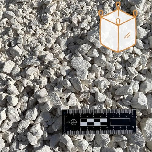 Gravier 0/20 Concassé Calcaire Premium, Big Bag de 1500kg, Blanc-Beige