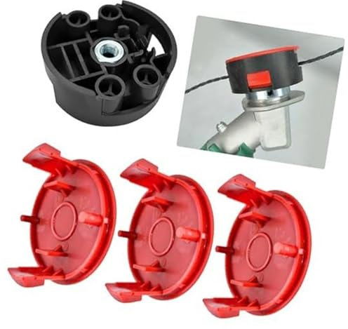 MEXWLOP F016800431 Trimmerfaden, for Bosch, AFS 23 bis 37 Freischneider, Rasentrimmer-Spulenfaden mit F016F04841 Spulenabdeckung, F016F04839 Basis, 37 cm × 3,5 mm (10 Fäden, 1 Abdeckung, 1 Basis) Ersa