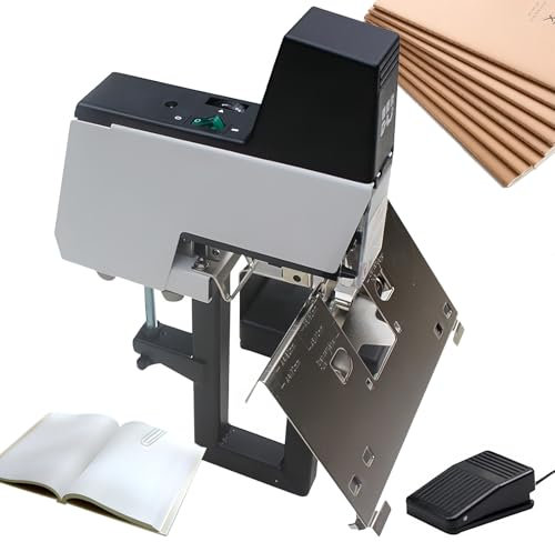 Grapadora Eléctrica de Silla de Montar, Grapadora de Alta Resistencia, Manual Eléctrica, Grapadora Rápida, Encuadernadora, Engrapadora de Libros, de 2-40 Hojas con Pedal, Engrapadora Eléctr,220V