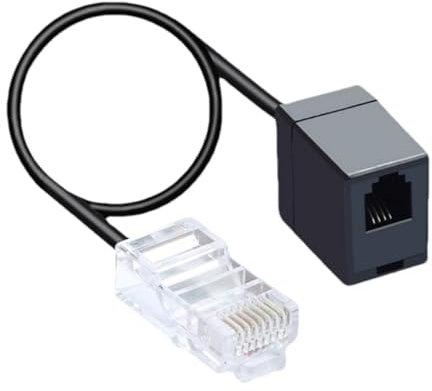 Adattatore Telefonico: Cavo Di Linea RJ11 A RJ45, Convertitore DSL | Cavo Cablato Da 8p4c A 6p4c, Filo Di Comunicazione Fisso Per Porta Del Router, Estensione Della Rete Telefonica, Configurazione Del