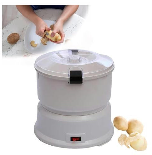 Peladora de patatas eléctrica, peladora de patatas rotativa automática, peladora de patatas Rumbler, peladora vegetal totalmente automática operación de un solo toque, 1 Kg de capacidad, para patatas,