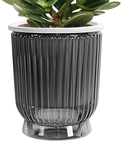 Vasi autoirriganti per piante da interno, fioriera drenante trasparente, design robusto e leggero, vaso da fiori profondo per violette africane e orchidee, uso domestico per giardinaggio