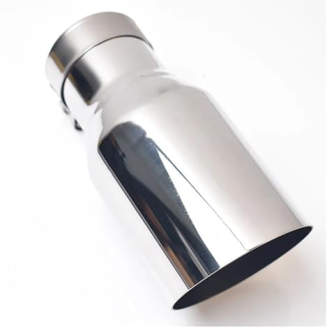 Tubo Di Scarico Accessorio Per Modifica Auto 304 SUS Universale In Acciaio Inox Lucido Flangia Tubo Di Scarico Punta Marmitta Taglio Obliquo Con Angolo(IN 54MM OUT 89MM)