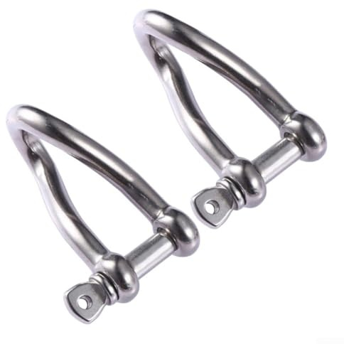 Manille torsadée en acier inoxydable 316 pour gréement sûr et fixation de charge en marine, voile et extérieur (12 mm)
