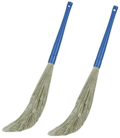 Traditional Indian Floor Dust Broom Jhaadu/Jhadoo – Natural Grass Home Cleaning Brush for Daily Sweeping – Broom for Floors & Corners (2 Piece)