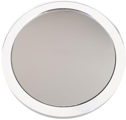 NOLITOY Espejo de Aumento con Ventosa Espejo Cosmético de Diseño Práctico para Maquillaje y Cuidado Facial Fácil Instalación Blanco