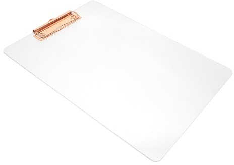 PRETYZOOM Planchette Pince Acrylique Transparente pour Écriture Étudiante et Bureau Sous-main Léger avec Coins Arrondis Clip Facile à Ouvrir pour Organisation de Documents