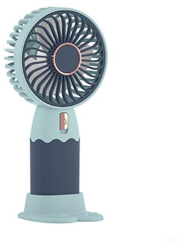 Mini ventilatore portatile con ricarica USB e supporto per telefono, design cartone animato, piccolo ventilatore portatile per viaggi e ufficio, 16 x 87 cm ventilatore compatto in ABS (colore casuale)