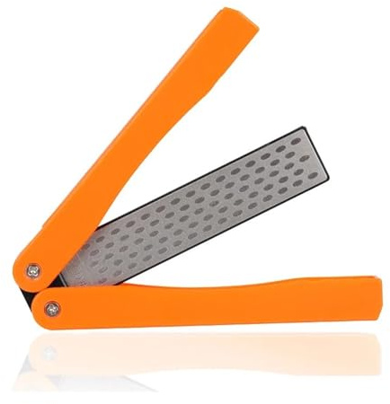 Affilacoltelli tascabile pieghevole a doppia faccia, pietra for affilare coltelli diamantata, utensile da cucina, mola professionale, affilacoltelli veloce(Yellow)