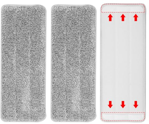 MQZHUK 3 Piezas Almohadillas De Fregona Lavables Almohadilla de Repuesto para Trapeador Microfibra Recambio Mopa para Limpiar y Fregar Suelos Secos o mojados(Gris, 32 x 11 cm)
