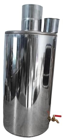 LOVIVER Stoves Water Tank Chimney Water Boiler Hot Tent Silver Firewood Parts High Performance Replace Sturdy Compatible Accessories, 10cmx26cm