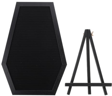 Zerodeko Sarg Buchstabentafel aus Filz und Holz mit Stativ Kreative Gothic Nachrichtentafel für Party und Dekoration Widerstandsfähig gegen Verblassen für Zuhause