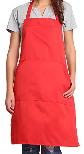 BIGHAS Verstellbare Schürze mit Tasche, Extra Lange Bänder für Damen und Herren, 18 Farben, für Koch, Küche, Zuhause, Restaurant, Cafe, Kochen, Backen, Gartenarbeit