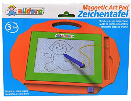 alldoro 68530 Zeichentafel Mini – Zaubertafel mit schwarz-weißer Malfläche – Schreibtafel magnetisch, 22 x 16 x 1,5 cm