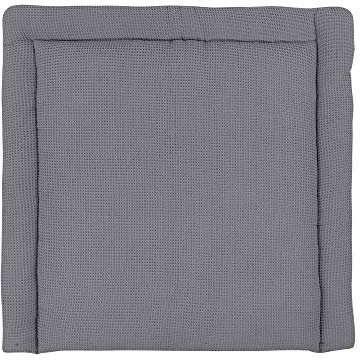 KraftKids Wickelauflage in Waffel Piqué grau, Wickelunterlage 78x78 cm (BxT), Wickelkissen
