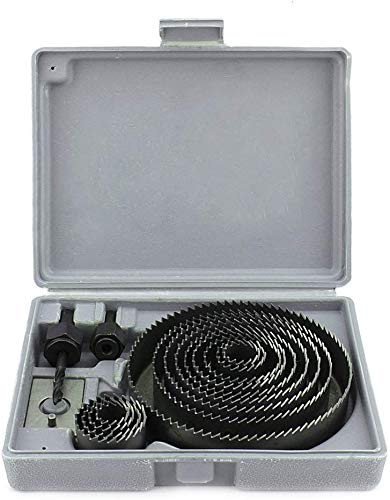 Scies Cloches 16 Pièces, 19-127 mm Coffret de Scie Trépan avec Mandrins, Plaque d'installation et Clé Hexagonale pour la Coupe Lisse Précise à Traver le Bois Plâtre Plastique