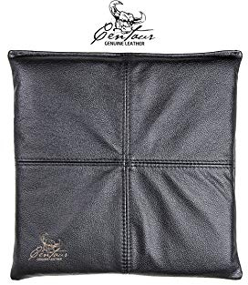 Centaur - Hochwertiges Leder Sitzkissen - Schwarz 35x35 cm - Ideal für Stuhl oder Sitzbank - Abwaschbare Echtleder Stuhlkissen - Pflegeleichte Sitzauflage