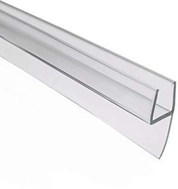 KRISTHAL Duschtürdichtung senkrecht aus hochtransparentem Polycarbonat, Dichtung zwischen Tür und Seitenscheibe, 200 cm Länge, für 6 mm Glasdicke, Lippenlänge: 16 mm, Art.Nr. S003-fin16.6.200