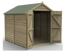 Forest Garden 4LIFE Apex Shed 6x8 - Double Door - No Window