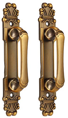Haofy 2 Stück Antike Türgriffe, Retro Metall Schrank Griffe, Zinklegierung Schubladen Griffe für Küche, Schrank, Kommode - Golden