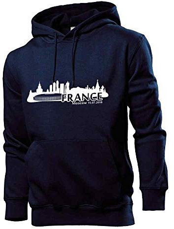 Generisch Shirt84.de Sweat-shirt à capuche pour homme Coupe du monde 2018 - Bleu - Small