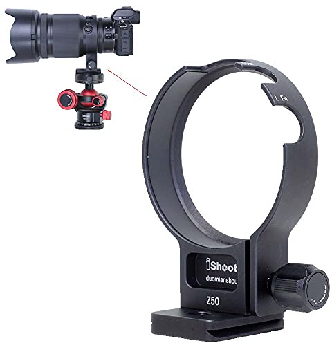 iShoot Metal Lens Collar Tripod Mount Ring Compatible with Nikon Z 50mm f/1.2 S, Lens Support Holder Bracket Bottom is Arca-Swiss Fit Quick Release Plate Dovetail Groove for Arca Type Ball Head Clamp