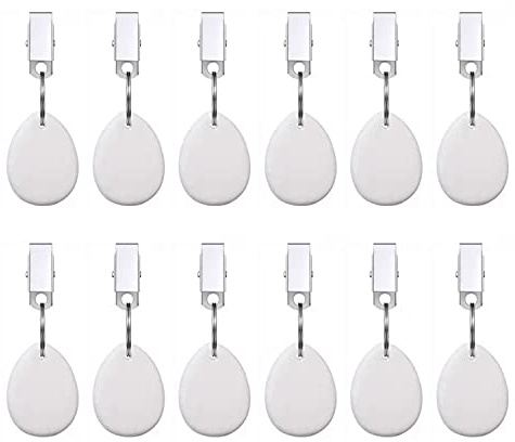 Aulufft 12 Pieces Tablecloth Weights, Teardrop Shape Stone Hangers with Metal Clip Pendants for Outdoor Picnic Family Dinner Decoration