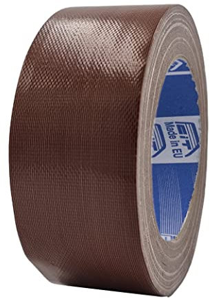 ACIT Cinta de tela súper 50 mm x 25 M, cinta de tela reforzada, Duct Tape, cinta de tela americana: reparaciones, fijación y embalaje de alta estanqueidad (Marrón)