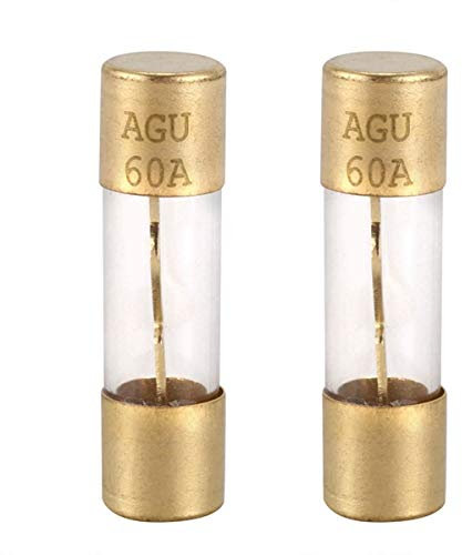 Jufjsfy Audio Car 60 A 38 mm x 10 mm – Fusibles tubulaires en verre