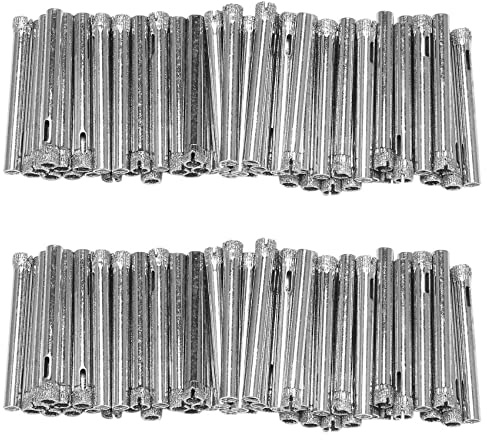 daiwei 100Pcs Diamond Coated Drill Bit Set 6mm Diamond Tipped for Tile, Glass, Porcelain,