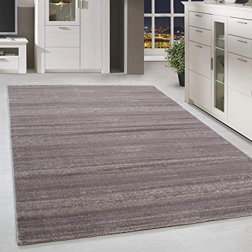 HomebyHome Teppich 140x200 cm Beige Kurzflor Einfarbig Moderner Teppich für Wohnzimmer Schlafzimmer Flur Küche Esszimmer Kinderzimmer Pflegeleicht Weich