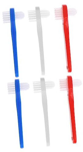 FRCOLOR 6 Pièces Brosse à Dent Brosse à Dents Pour Dentier Faux Dur Dentier Brosse De Soin De Dentier Nettoyeurs De Prothèses Dentaires Petit Trousse De Nettoyage Plastique