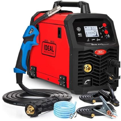 Ideal Tecno MIG 205 - Saldatrice a punti da 200A, saldare con gas e filo imbottito, Sinergia totale - MIG/MAG, TIG, MMA - IGBT