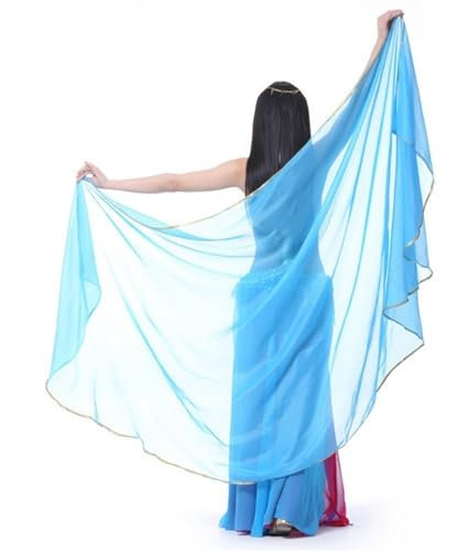 Bauchtanz Schal Bauchtanz-Schleier, Schmetterling, Motten, Flügel, einfarbig, Chiffon, Kopftuch, Schal, 250 x 120 cm. Bauchtanz Seidentuch (Color : Sky Blue)