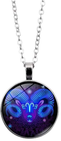 Spirit Necklace Zodiac, Serene Manifestation Necklace, Zodiac Pendant Necklace, 12 Constellation Luminous Stone Couple Necklace, Gift Ideal For Horoscope Lovers. (Aries)
