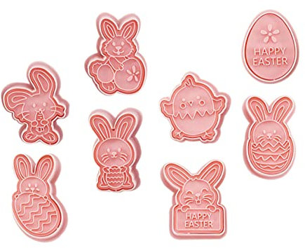 VINTORKY 8pièces Moules à Biscuits De Pâques De Lapin Et Poussin Pour Décoration Festive Et Boulangerie à Thème