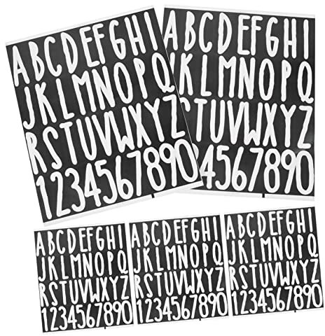 ANDRESLAD 5 Blätter Briefkästen Zahlenaufkleber Buchstabenaufkleber Selbstklebende Aufkleber Alphabet Aufkleber Dekor Briefkasten