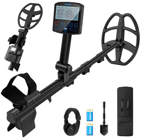 NOVORIK Metal Detector for Adults Professional,Portable Metal Detector with 11”Waterproof Coil for Jewelry Detecting, Beach & Forest Pinpointer