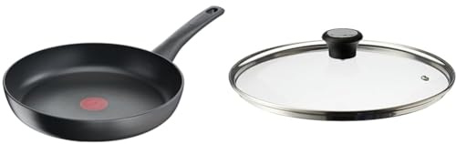 Tefal G26006 Ultimate On Bratpfanne | 28 cm & Glasdeckel 28 cm, Edelstahlfassung, Spülmaschinenfest, Dampfventil, Thermokunststoffgriff, 28097712