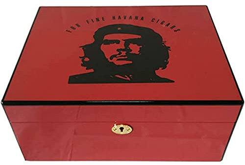 WOYZDQ Geschenk Rote Zigarrenkiste, Schreibtisch-Aufbewahrungsbox aus Zedernholz für 50-60 Zigarren, hält Zigarren frisch, Humidor, Zigarren-Humidor-Geschenk für Männer Zigarren Humidore