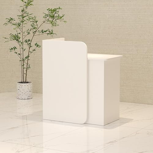 YVZYLXH Empfangstheke,Kassentisch mit Schubladen,Empfangstresen,Rezeptionstresen,Rezeptionstisch,Bürotheke Rezeption Tisch mit privatem Panel für Salon Empfangsraum Kasse, Lobby(Wit,60x45x95cm)