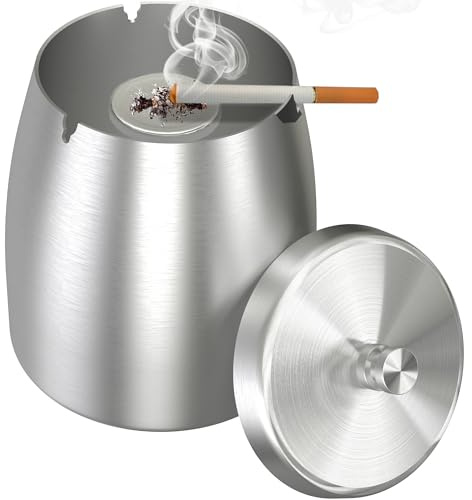 AwmnSrman Aschenbecher für Draussen Aschenbecher Mit Deckel Edelstahl