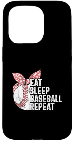 Coque pour iPhone 15 Pro Eat Sleep Baseball Repeat Pichet de baseball Attrape Lancer