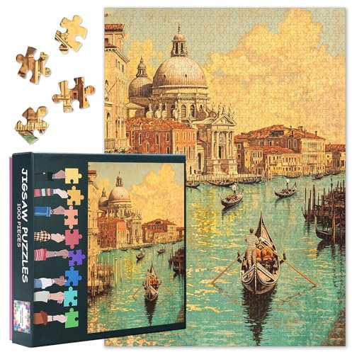 Jigsaw Puzzles for Adults Venice Adult Puzzle Cityscape 1000 Piece Puzzle Jigsaws 1000 Pieces for Adults Educational Games Gifts, 50x70cm
