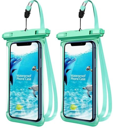 XFYESL Tauchtasche wasserdichte Hülle für Telefon Unterwasser Schnee Regenwald Transparente Trockentasche Schwimmtasche Große Handyhüllen wasserdichte Gepäcktasche(2pcs Green Case)