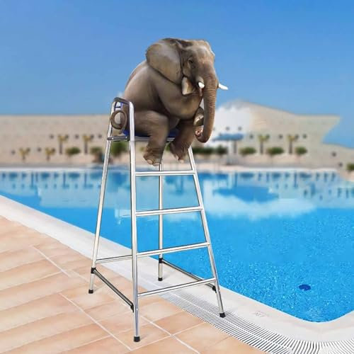 Generico Scaletta per Piscina Sedia salvavita, sedie da Bagnino per Piscina da 180 cm/71 Pollici, Sgabello per scaletta Arbitro Alto e Resistente per Esterni e Interni, sedie a Sdraio Resistenti per