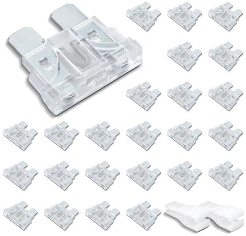 Innfeeltech 25 pzs Fusible de coche, fusible plano 25A con 2 clips de plástico para coche, camión y moto